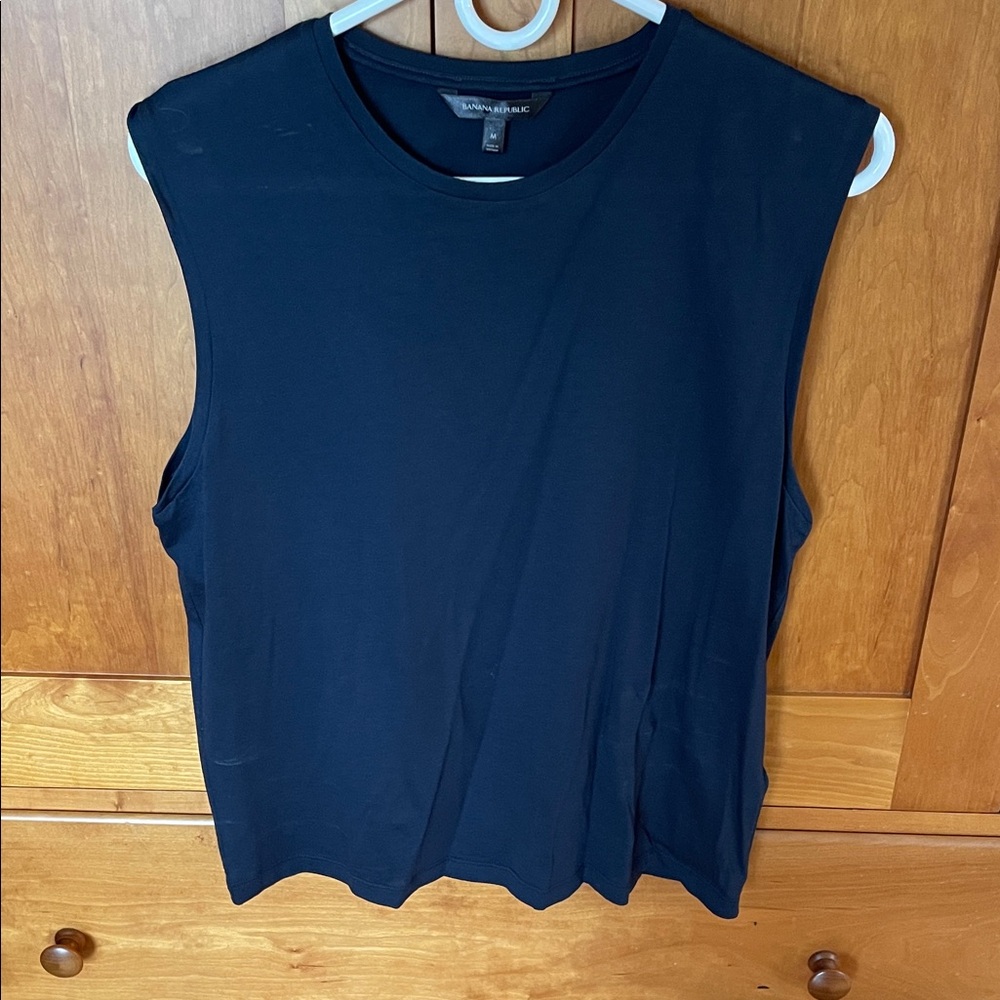 Banana Republic Navy Sleeveless Crewneck Tank